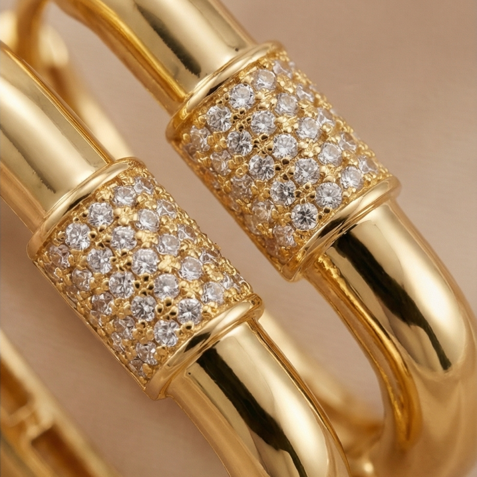 22 AYAR ÖZEL ÜRETİM DİKDÖRTGEN MODEL KÜPE