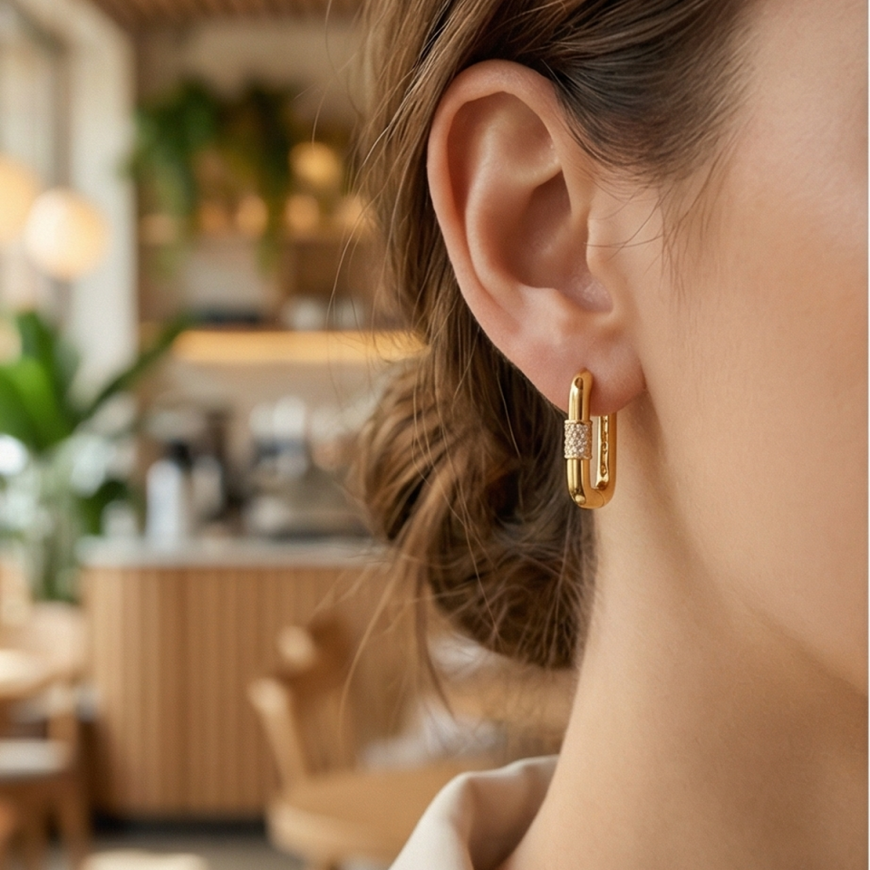 22 AYAR ÖZEL ÜRETİM DİKDÖRTGEN MODEL KÜPE