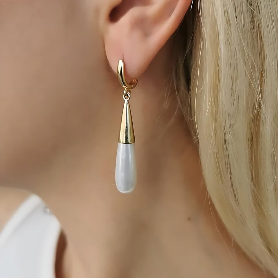 14 AYAR İNCİ ÖZEL TASARIM ALTIN KÜPE