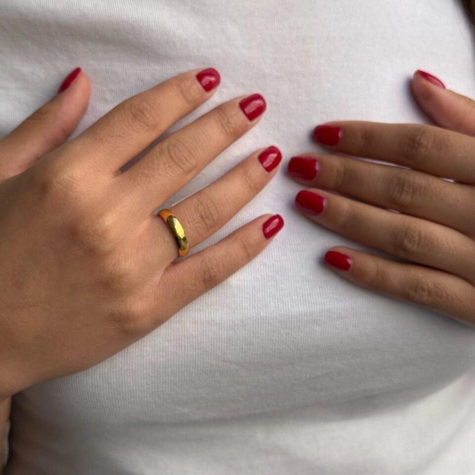 22 AYAR 4 MM KALINLIKTA İÇ DIŞ BOMBELİ ALYANS YÜZÜK