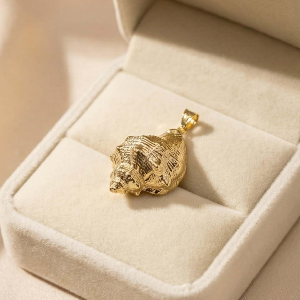 18 AYAR İTALYAN DENİZ KABUĞU ALTIN KOLYE UCU