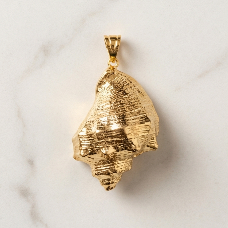 18 AYAR İTALYAN DENİZ KABUĞU ALTIN KOLYE UCU
