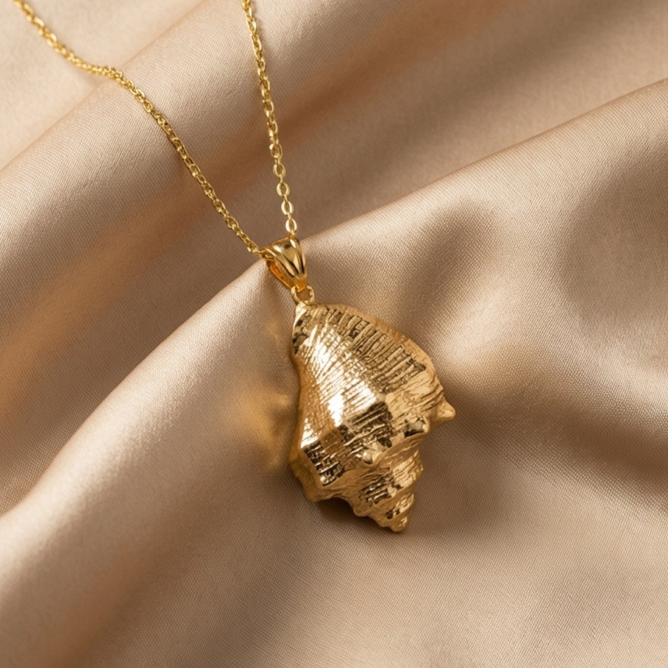 18 AYAR İTALYAN DENİZ KABUĞU ALTIN KOLYE UCU