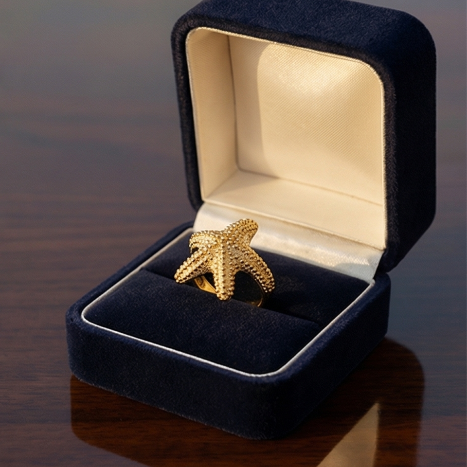 18 AYAR İTALYAN DENİZYILDIZI ALTIN YÜZÜK