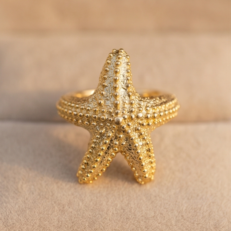 18 AYAR İTALYAN DENİZYILDIZI ALTIN YÜZÜK