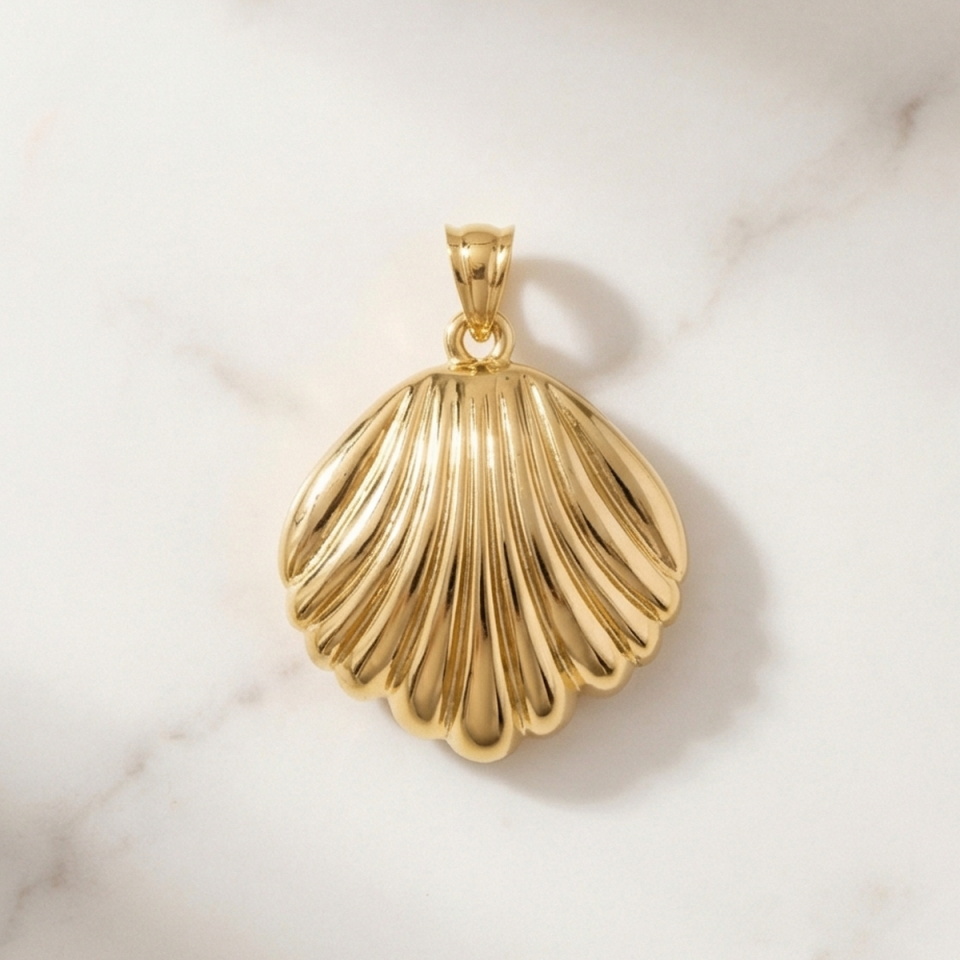 18 AYAR İTALYAN DENİZKABUĞU ALTIN KOLYE UCU