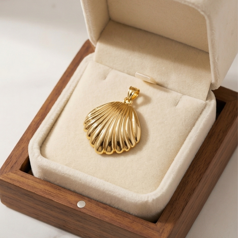 18 AYAR İTALYAN DENİZKABUĞU ALTIN KOLYE UCU