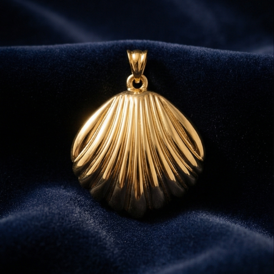 18 AYAR İTALYAN DENİZKABUĞU ALTIN KOLYE UCU