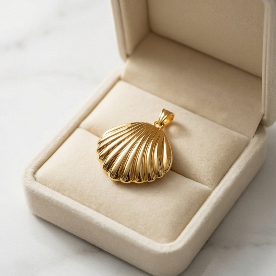 18 AYAR İTALYAN DENİZKABUĞU ALTIN KOLYE UCU