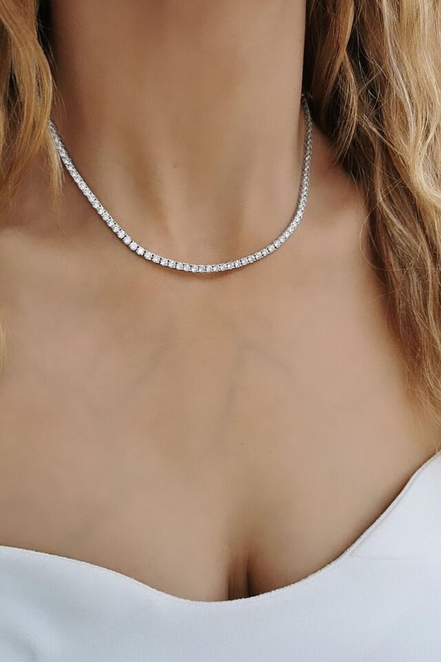 14 AYAR  BEYAZ ALTIN SU YOLU KOLYE