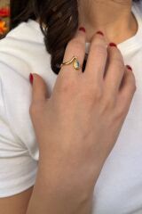 22 AYAR ÖZEL TASARIM AQUAMARİN RENGİ TAŞLI ALTIN YÜZÜK 16