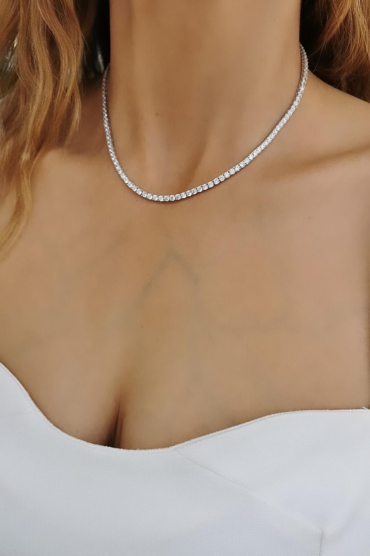 14 AYAR  BEYAZ ALTIN SU YOLU KOLYE