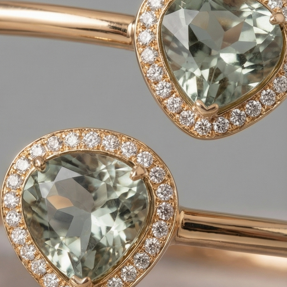 18 AYAR 0,24 CT PIRLANTA TAŞLI VE MİSTİK TAŞLI İTALYAN MODEL ROSE RENGİ KELEPÇE BİLEZİK