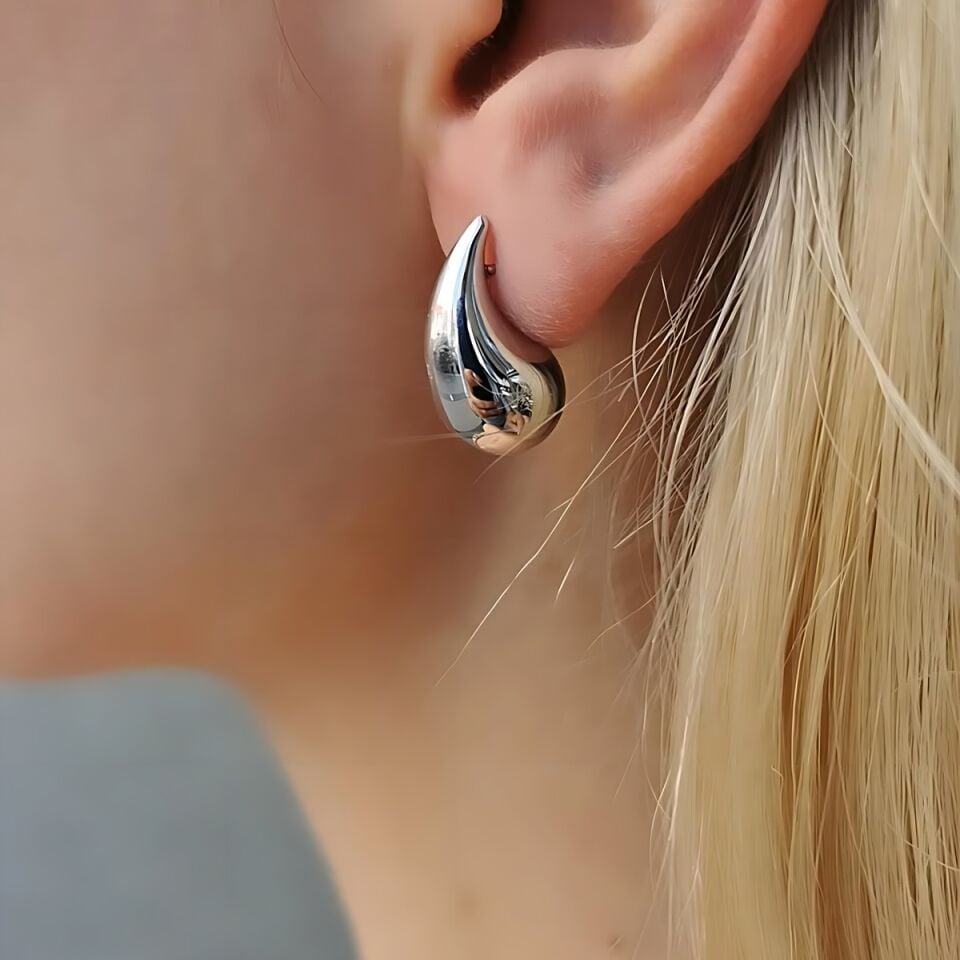 14 AYAR BEYAZ ALTIN SU DAMLASI KÜPE