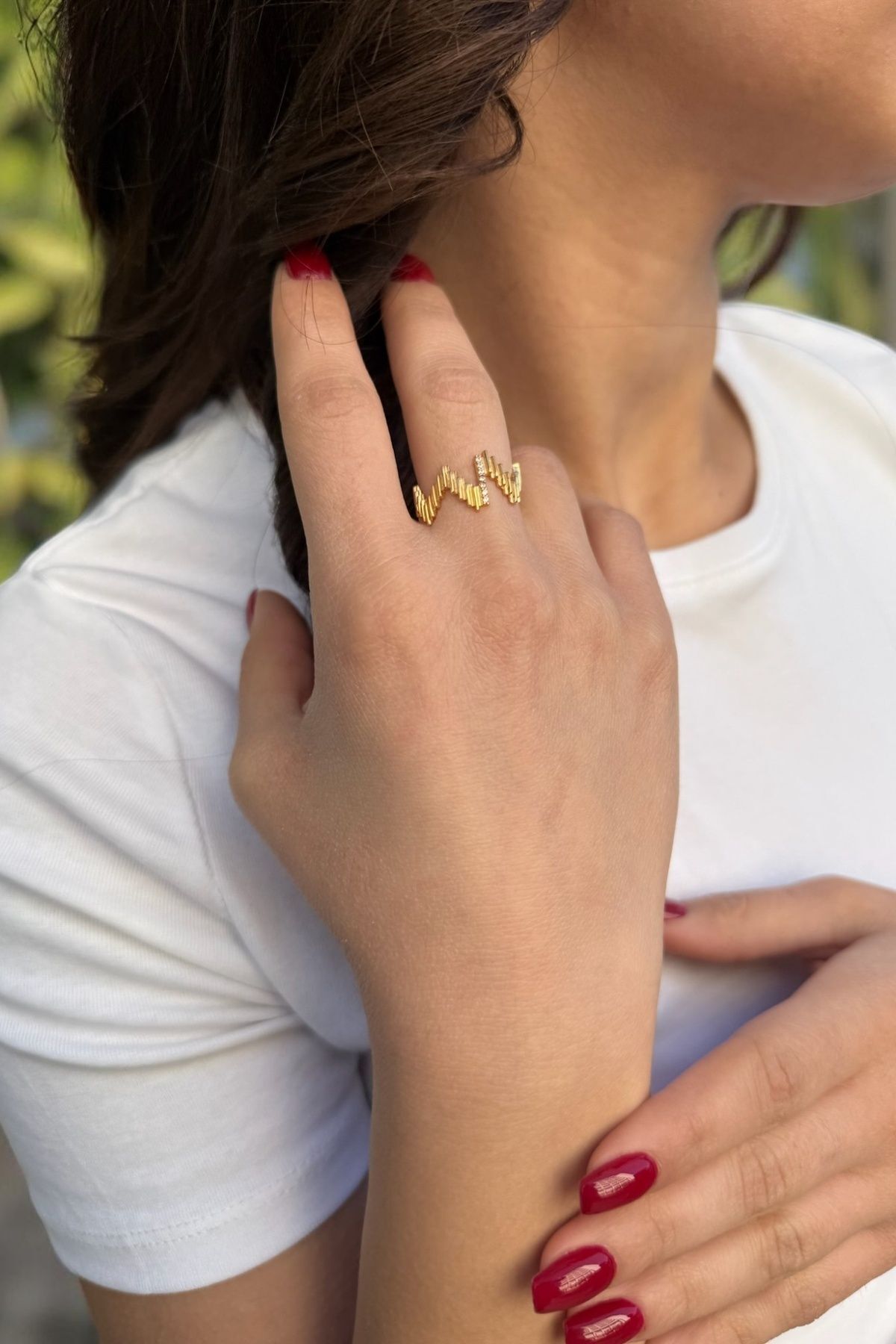 22 AYAR ZİKZAK TASARIM YÜZÜK 15