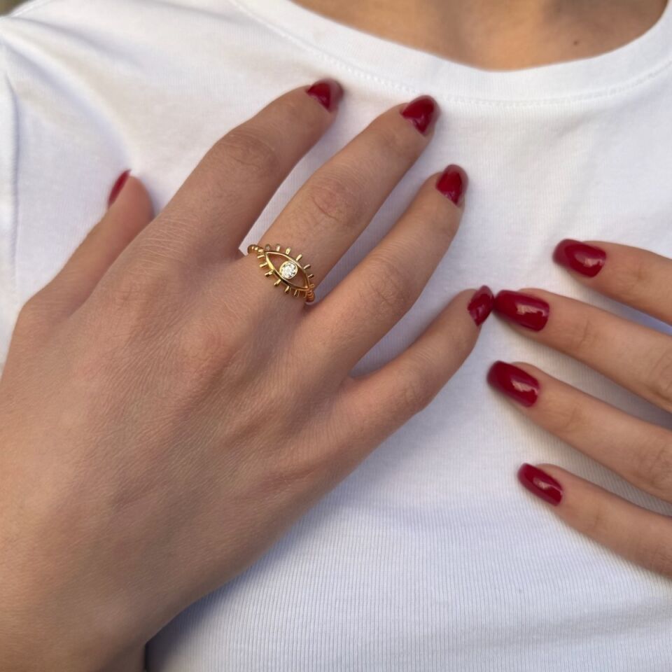 22 AYAR KİRPİKLİ GÖZ YÜZÜK