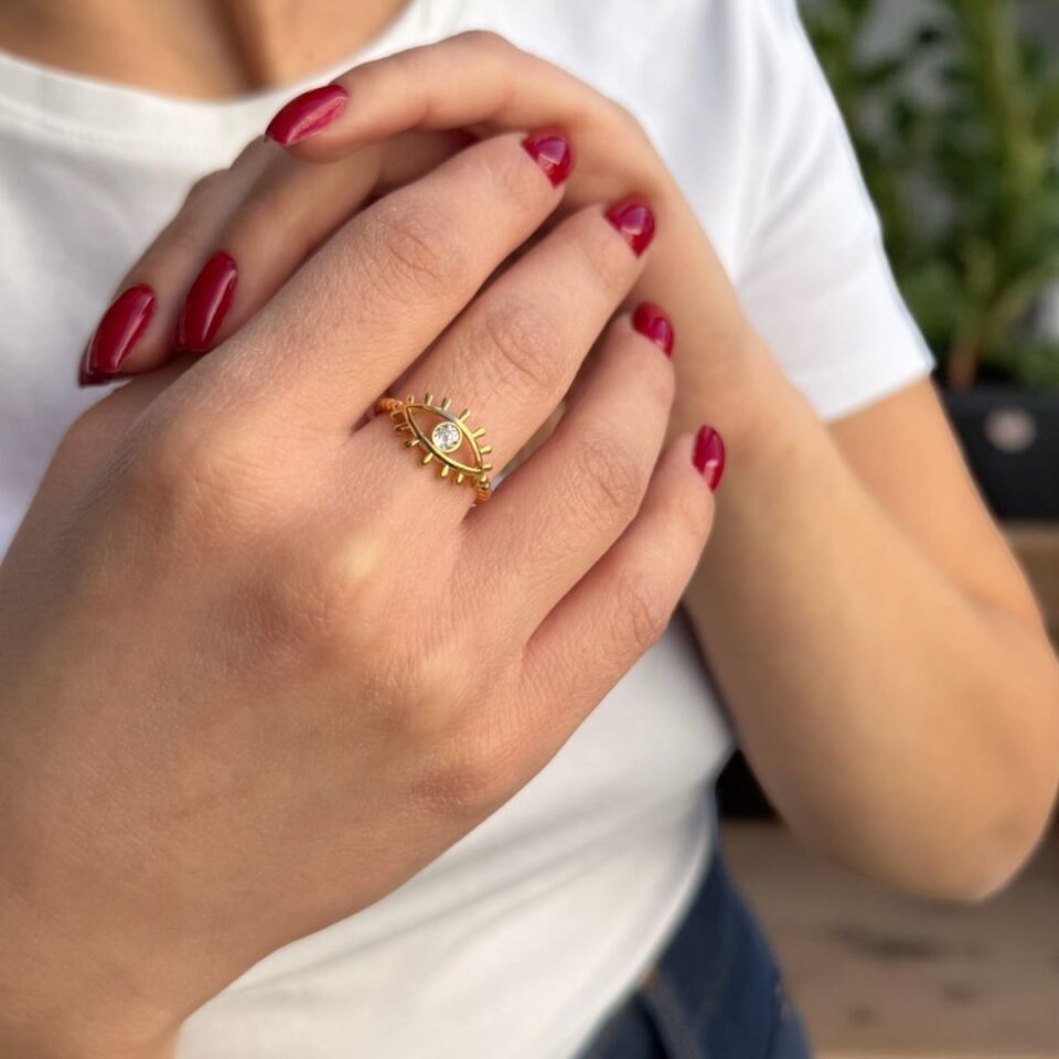 22 AYAR KİRPİKLİ GÖZ YÜZÜK