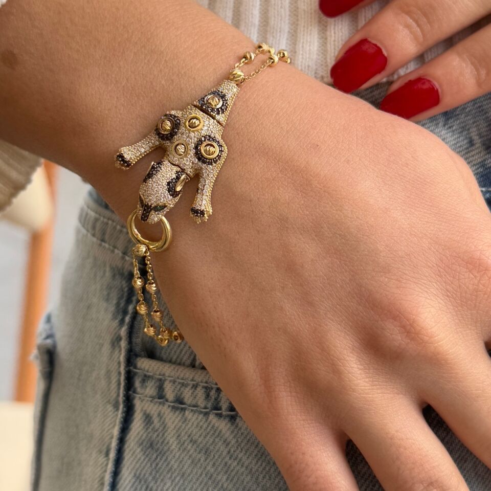 14 AYAR İTALYAN PANTER ALTIN BİLEKLİK