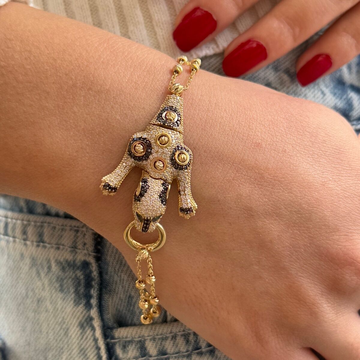 14 AYAR İTALYAN PANTER ALTIN BİLEKLİK