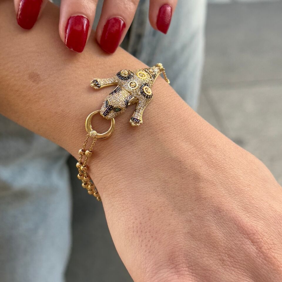 14 AYAR İTALYAN PANTER ALTIN BİLEKLİK