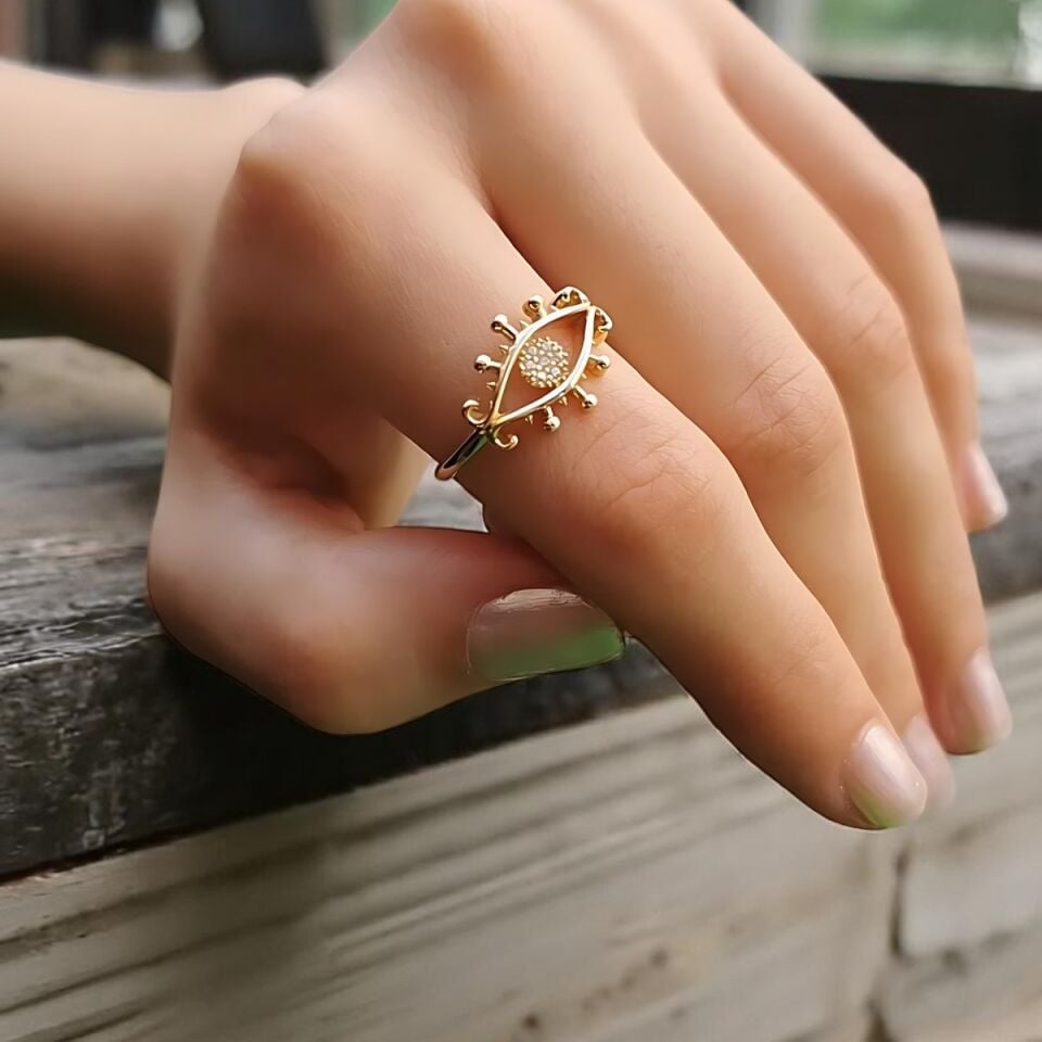 14 AYAR GÖZ MODEL VİNTAGE MODEL ALTIN YÜZÜK