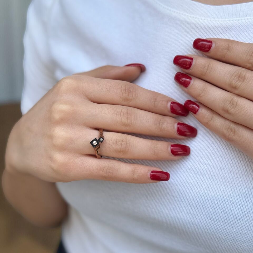 Düet Model Çift Taşlı Elmas Yüzük