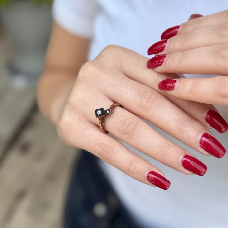 Düet Model Çift Taşlı Elmas Yüzük
