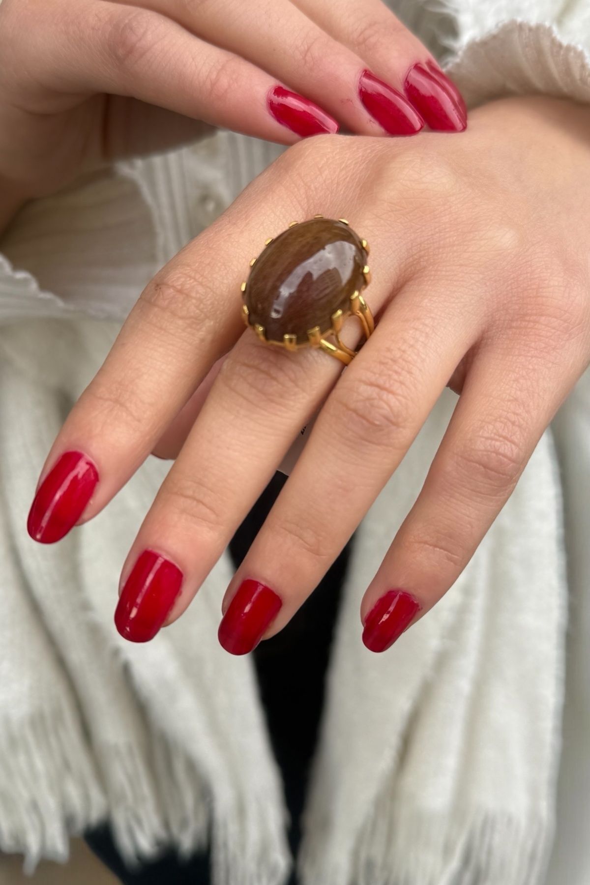 14 AYAR GÜNEŞ TAŞI ELİŞİ ALTIN YÜZÜK