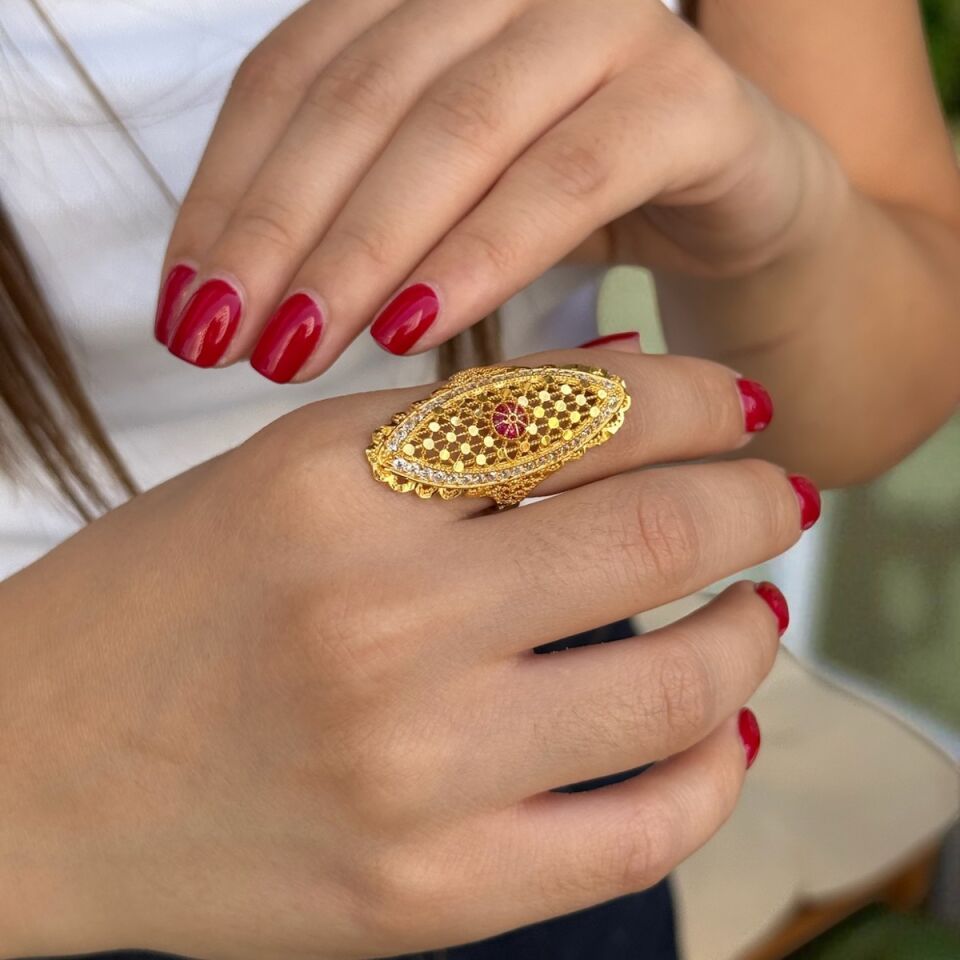 22 AYAR TAŞLI MEKİK YÜZÜK