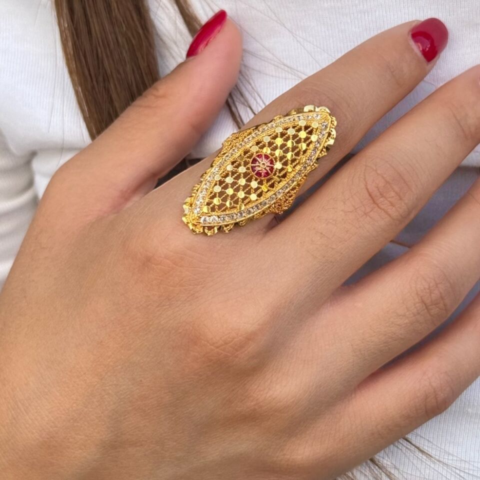 22 AYAR TAŞLI MEKİK YÜZÜK