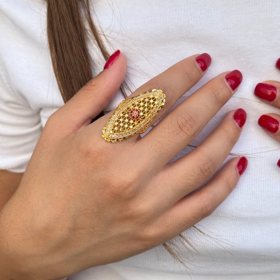 22 AYAR TAŞLI MEKİK YÜZÜK