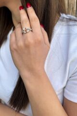 925 AYAR YONCA ŞEKLİNDE BAGET YÜZÜK 17