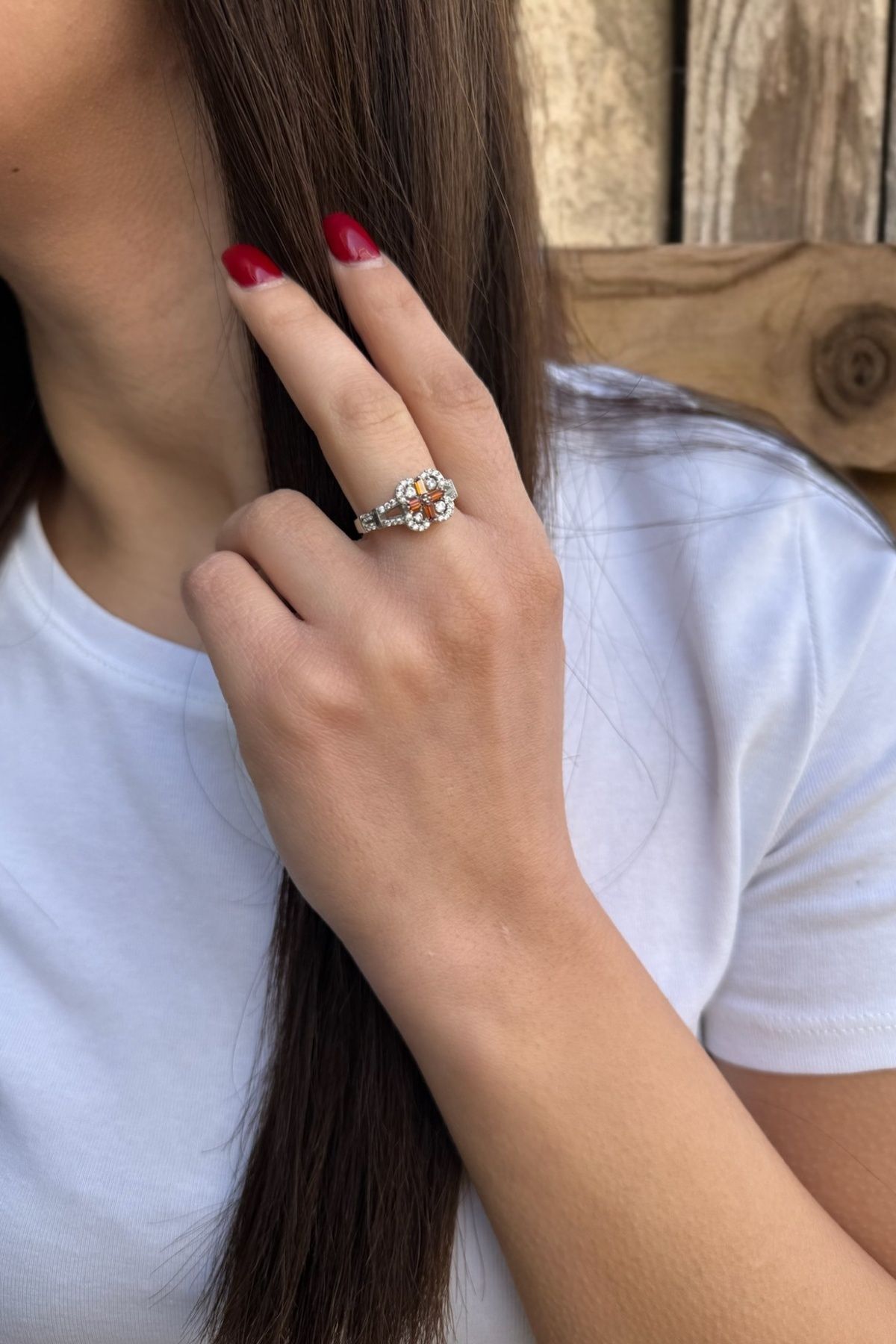 925 AYAR YONCA ŞEKLİNDE BAGET YÜZÜK 17