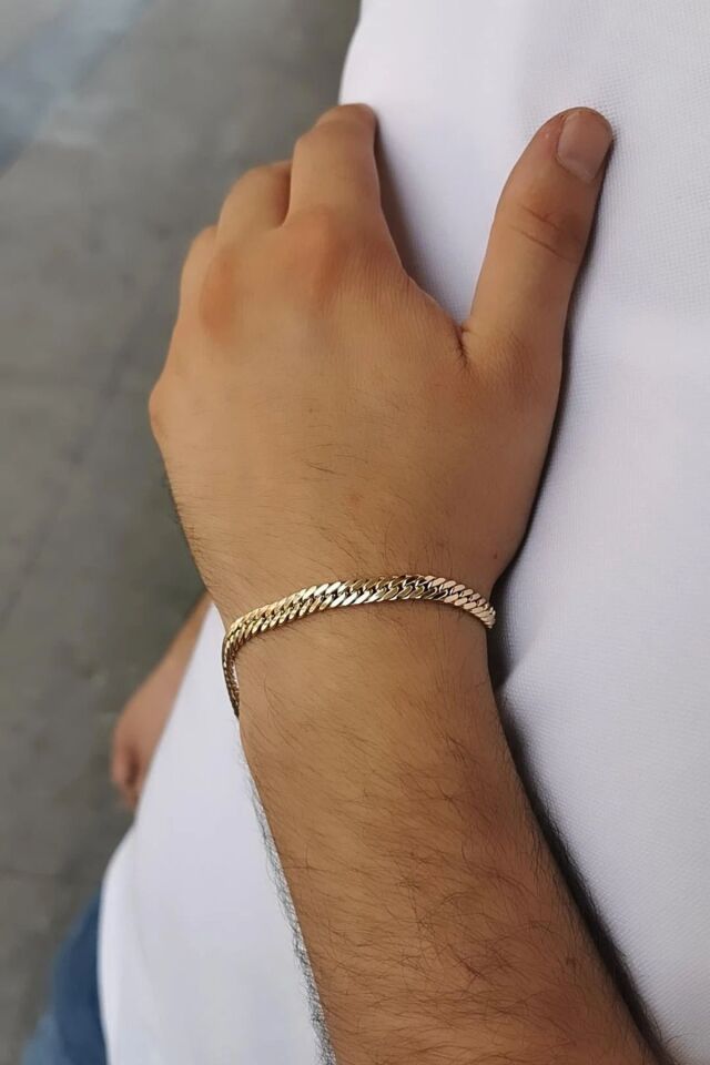 14 AYAR GURMET MODEL İTALYAN ALTIN ERKEK BİLEKLİK