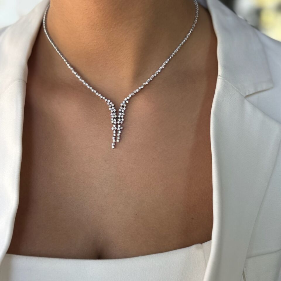 14 AYAR 2,64 CT G RENGİ PIRLANTA TAŞLI GERDANLIK KOLYE