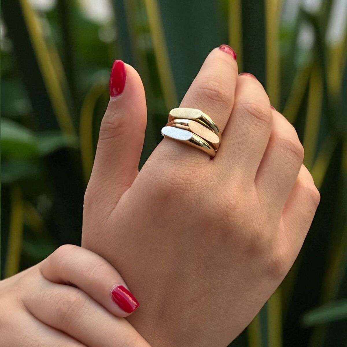 14 AYAR ÜÇ RENK TASARIM ALTIN YÜZÜK