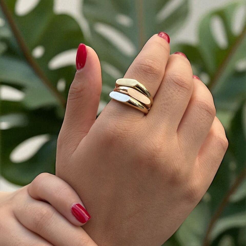 14 AYAR ÜÇ RENK TASARIM ALTIN YÜZÜK