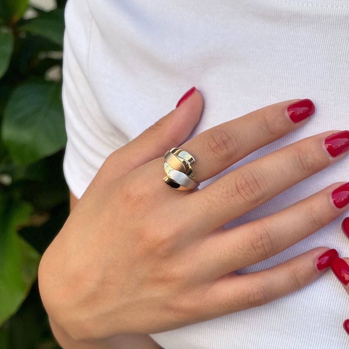 14 AYAR ÜÇ RENK TASARIM ALTIN YÜZÜK