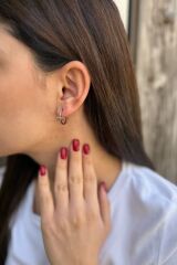 925 AYAR İTALYAN KUTUPYILDIZI ROSE RENGİ KÜPE