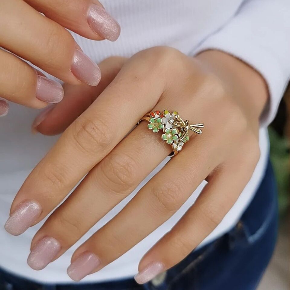 14 Ayar Mineli Yüzük