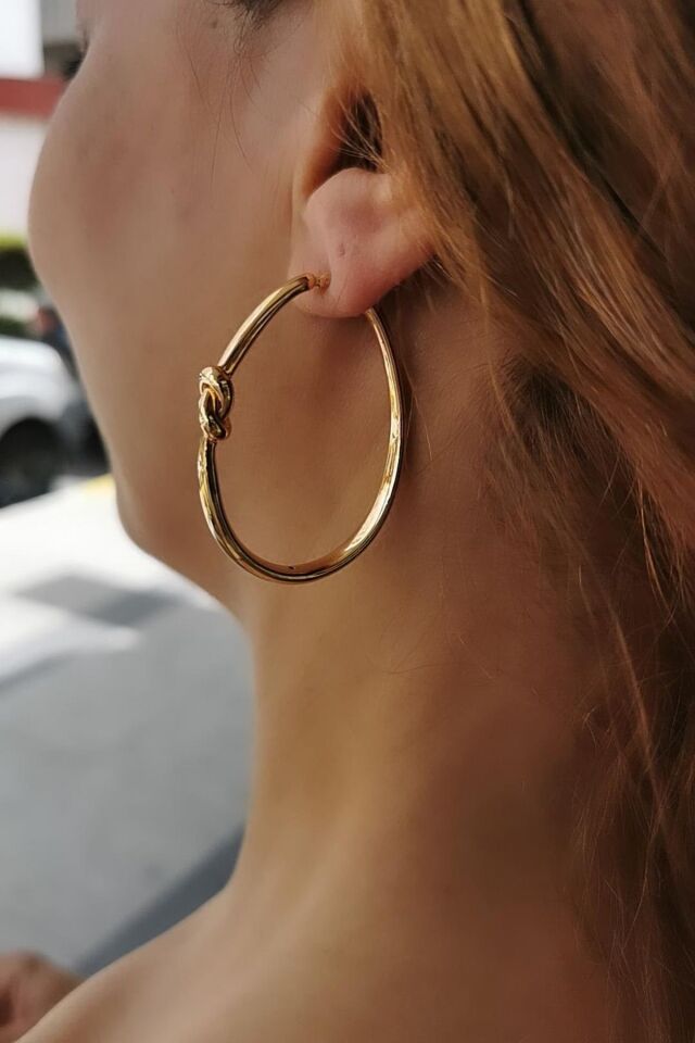14 AYAR İTALYAN DÜĞÜM MODEL OVAL HALKA ALTIN KÜPE