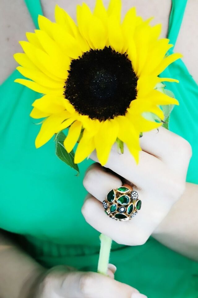 14 AYAR 12,13 CT Zümrüt Taşlı El yapımı Özel Tasarım Elmas Yüzük