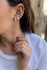 925 AYAR İTALYAN ROSE RENGİ ZAMBAK KÜPE