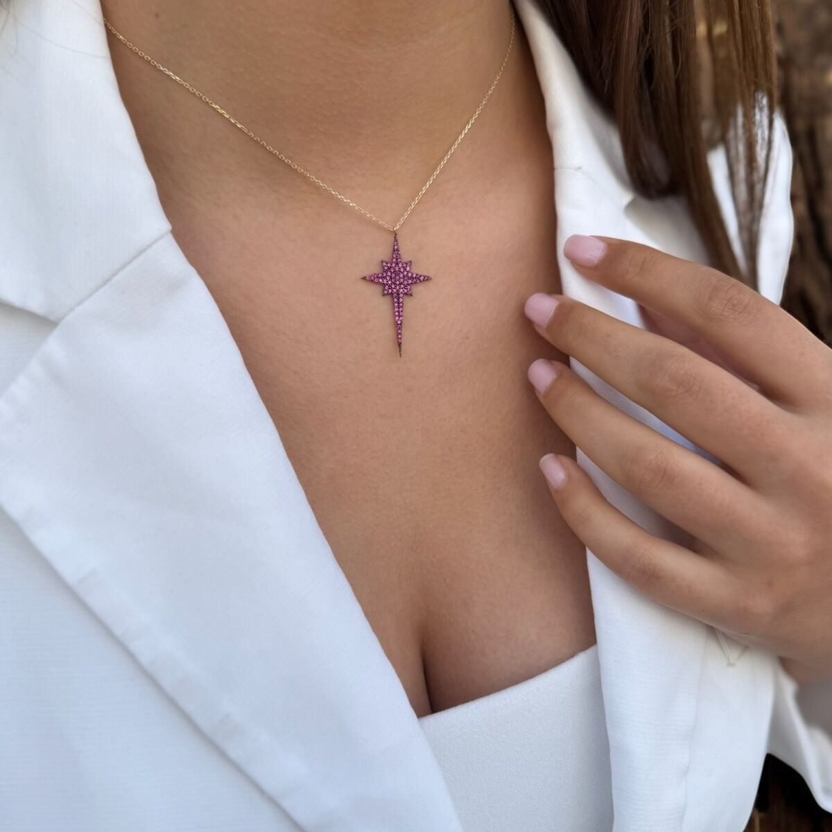 14 Ayar Kutup Yıldızı Altın Kolye