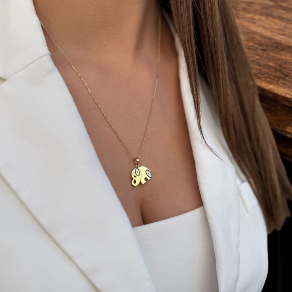 14 AYAR MİNELİ FİL KOLYE