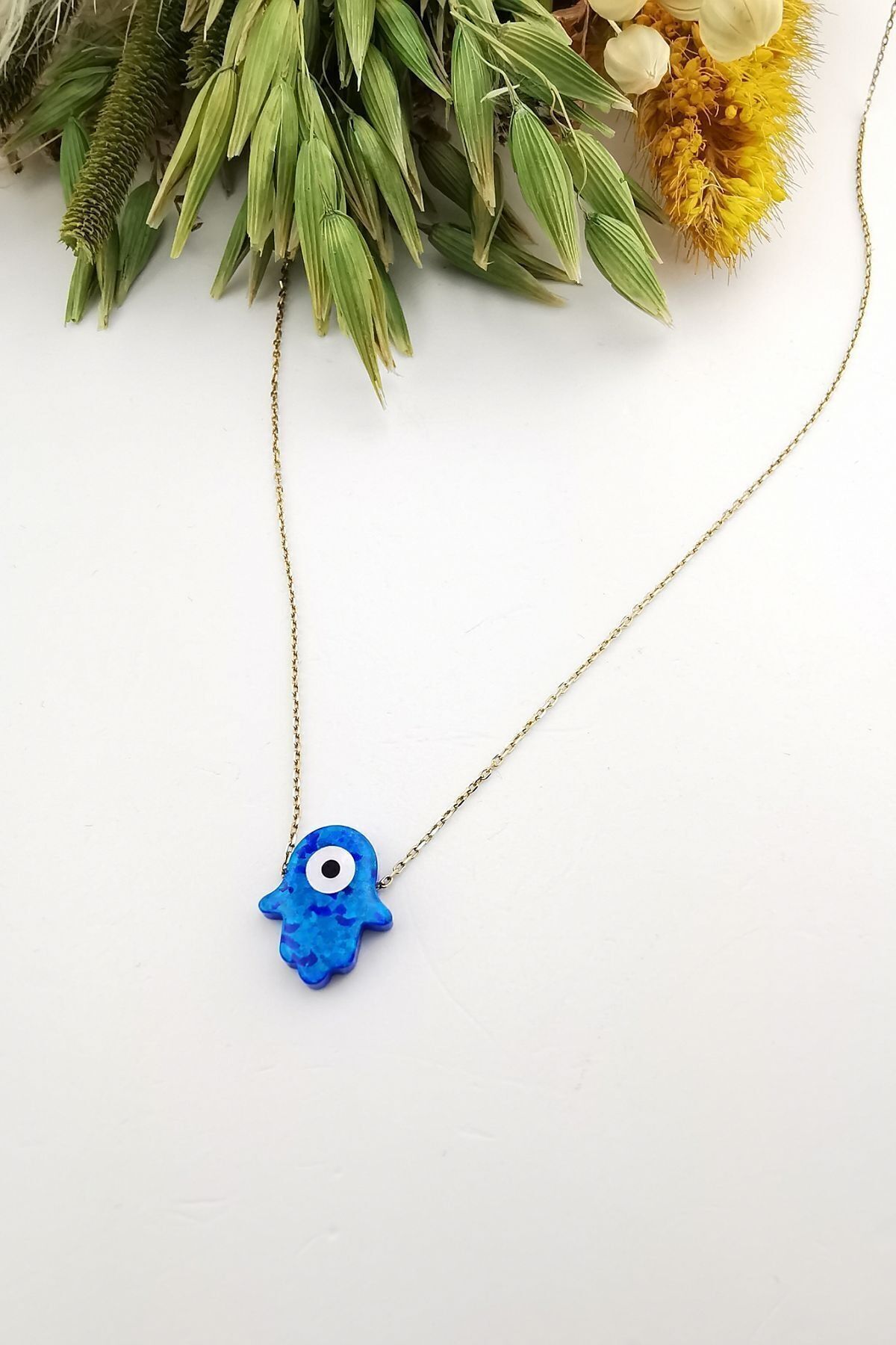 14 Ayar Fatma Ananın Eli Opalit Kolye