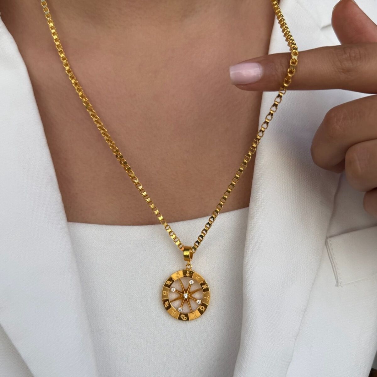 22 AYAR İTALYAN ZİNCİRLİ BURÇ KOLYESİ