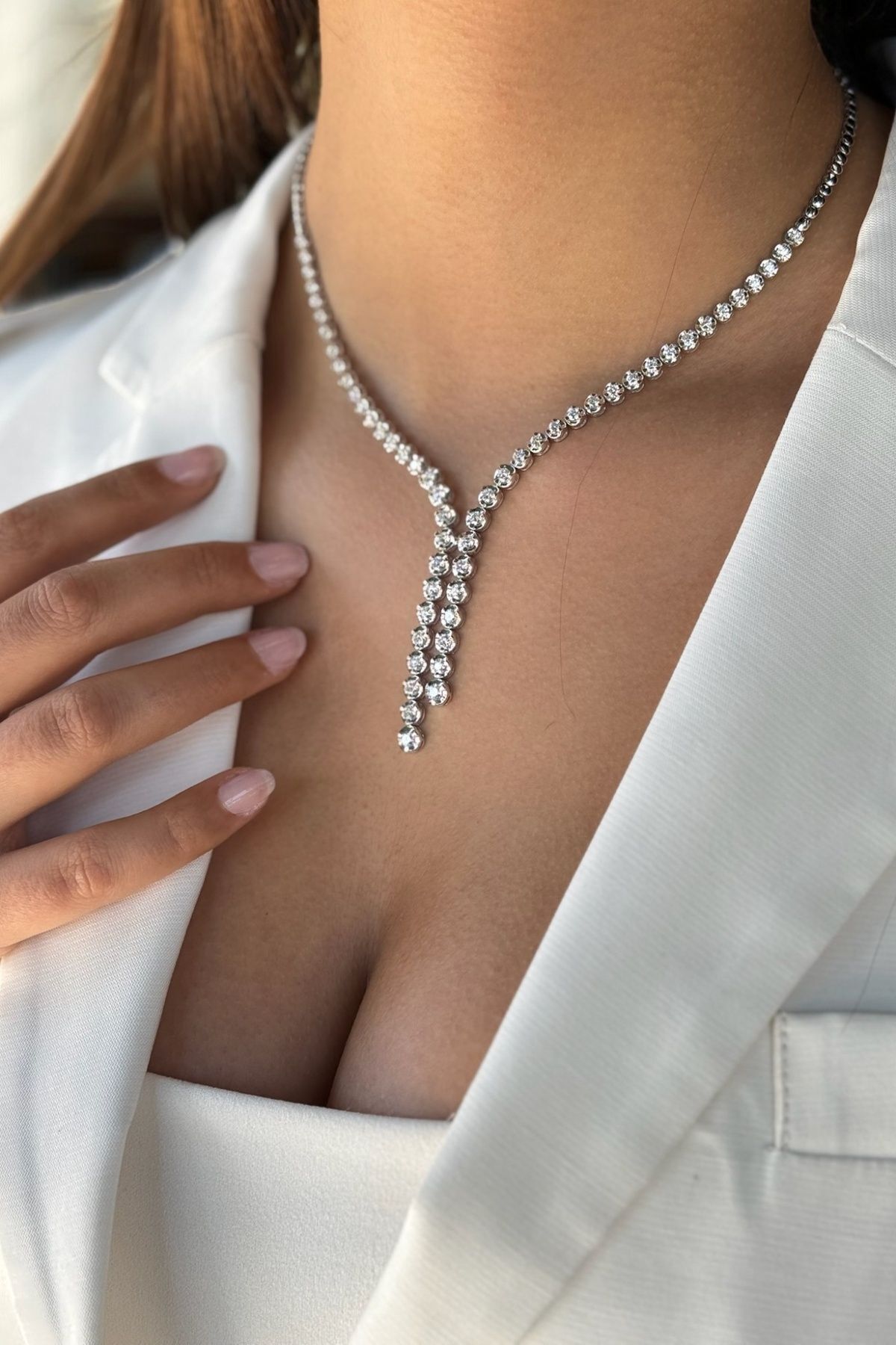 18 AYAR 8,46 CT PIRLANTA TAŞLI GERDANLIK