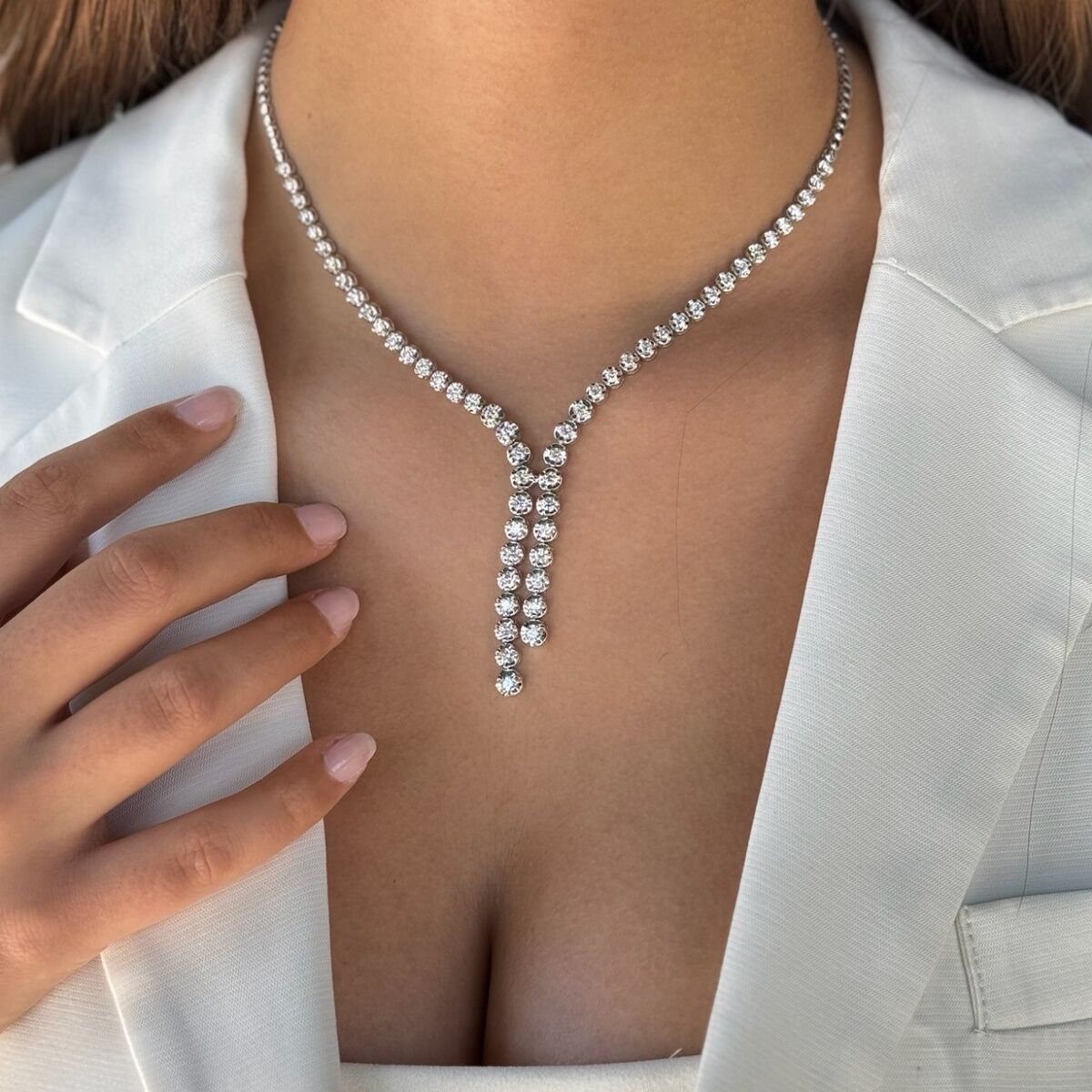 18 AYAR 8,46 CT PIRLANTA TAŞLI GERDANLIK