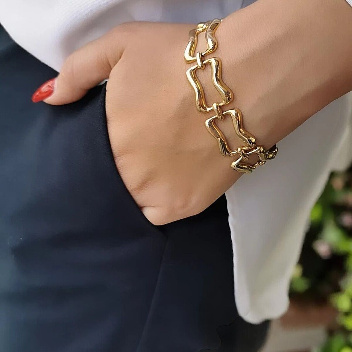 14 AYAR İTALYAN ÖZEL KİLİTLİ TASARIM ALTIN BİLEKLİK